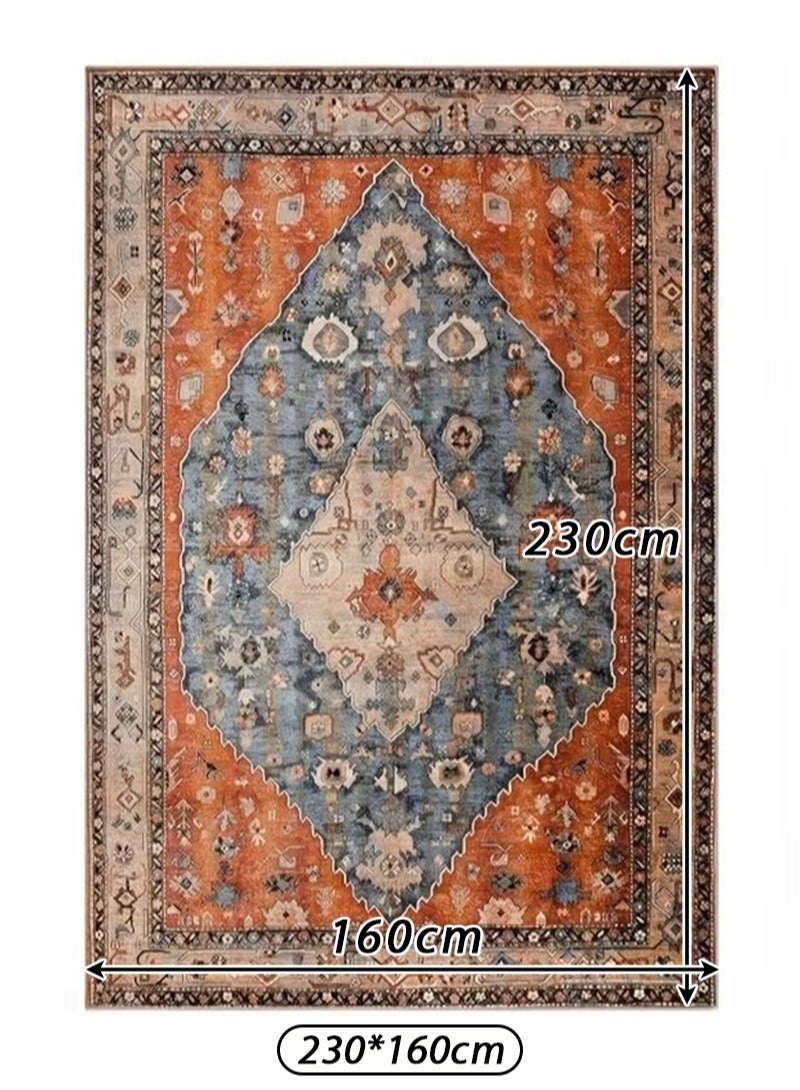TELANPU 160*230cm Machine Washable Area Rugs with Non-Slip Backing, Ideal for Hallway, Living Room, Bedroom, Kitchen and Laundry Room, Vintage Moroccan and Low Pile Rug，160*230cm，Machine Washable Area Rugs with Non-Slip Backing, Ideal for Hallway, Living Room, Bedroom,Living Bedroom Office Dining Room, Bohemian Area Rugs and Low Pile Rug - Image 2